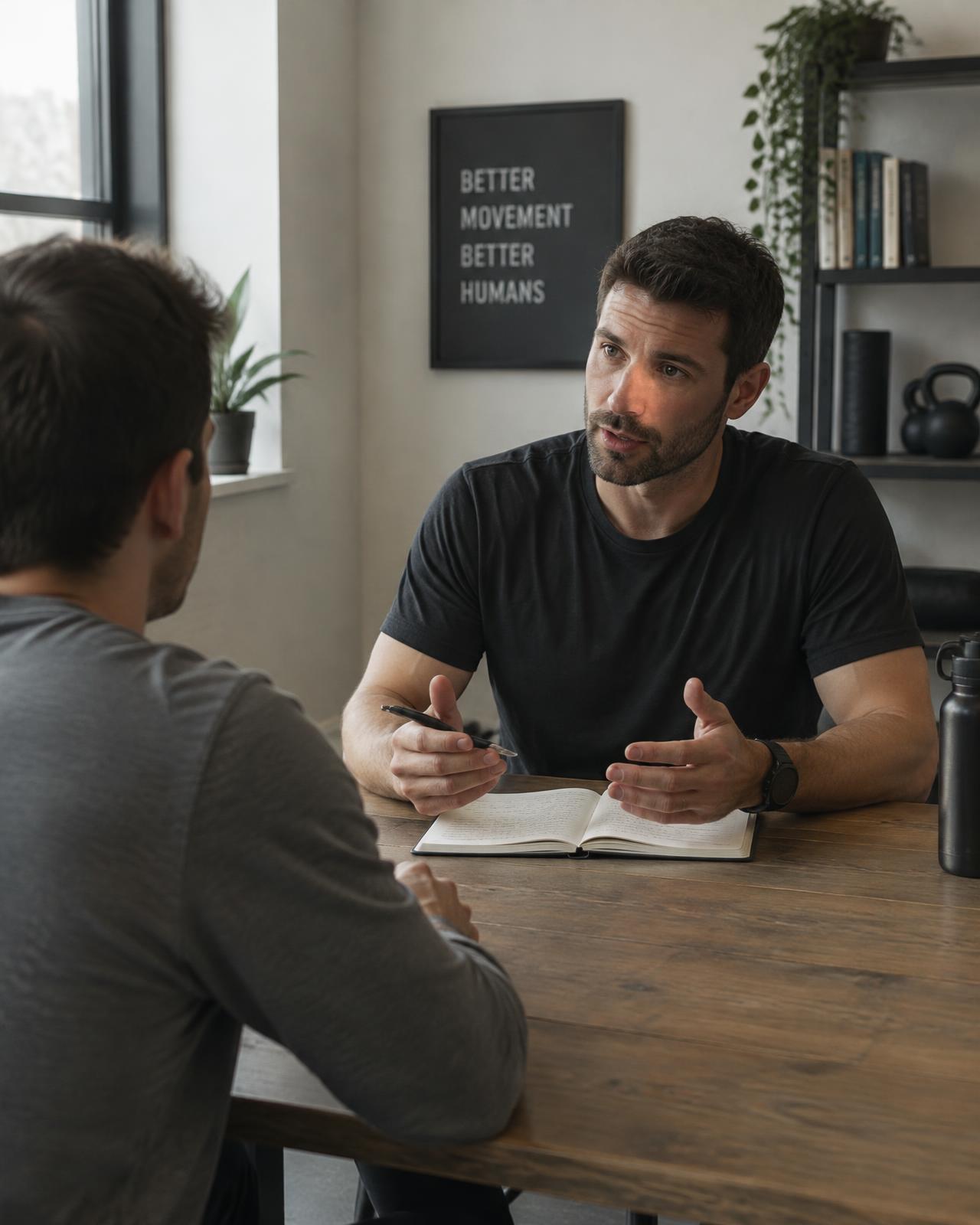 Ted in a one-on-one working conversation with a client